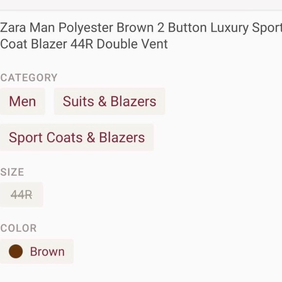 ZARA Man Blazer in Brown - Picture 6 of 6